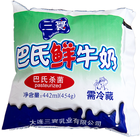 三寰巴氏鲜牛奶 442ml/袋 三寰乳业